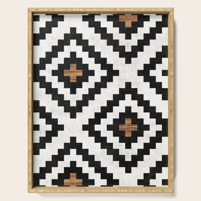 Urban Tribal Pattern No.16 - Aztec - Concrete And Wood Serving Tray