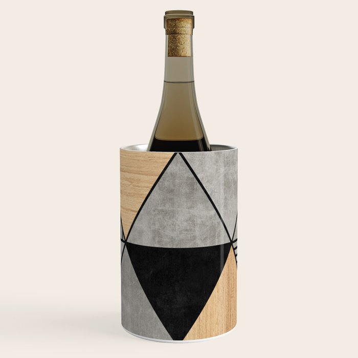 Concrete And Wood Triangles 2 Wine Chiller