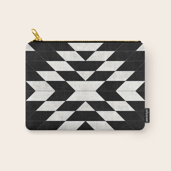 Urban Tribal Pattern No.14 - Aztec - Black Concrete Carry All Pouch