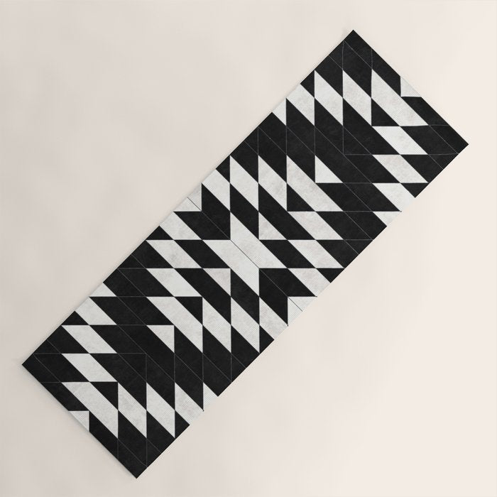 Urban Tribal Pattern No.14 - Aztec - Black Concrete Yoga Mat