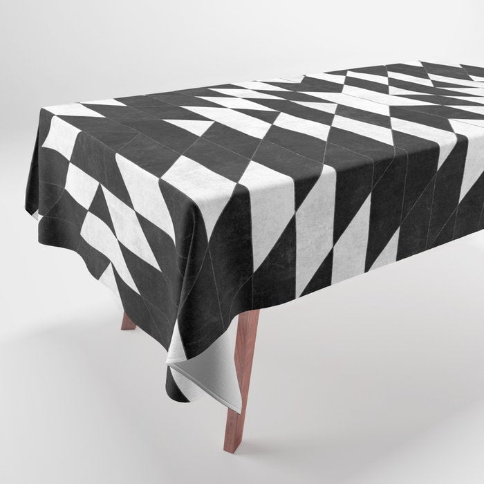 Urban Tribal Pattern No.14 - Aztec - Black Concrete Tablecloth