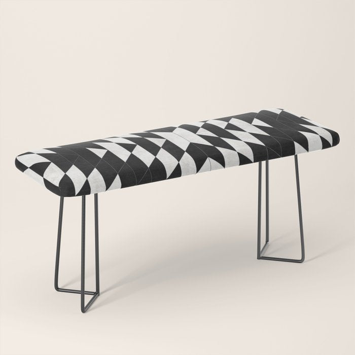Urban Tribal Pattern No.14 - Aztec - Black Concrete Bench