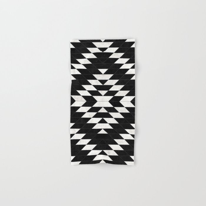 Urban Tribal Pattern No.14 - Aztec - Black Concrete Bath Towel