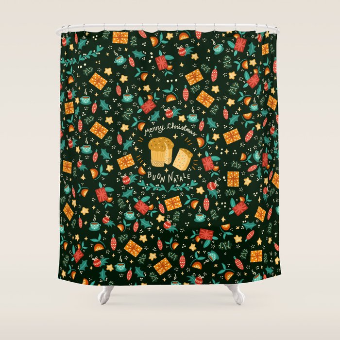 Merry Christmas Panettone  Shower Curtain