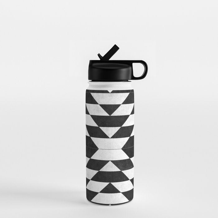Urban Tribal Pattern No.14 - Aztec - Black Concrete Water Bottle