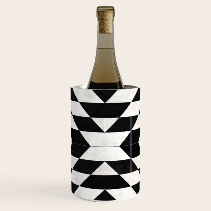 Urban Tribal Pattern No.14 - Aztec - Black Concrete Wine Chiller