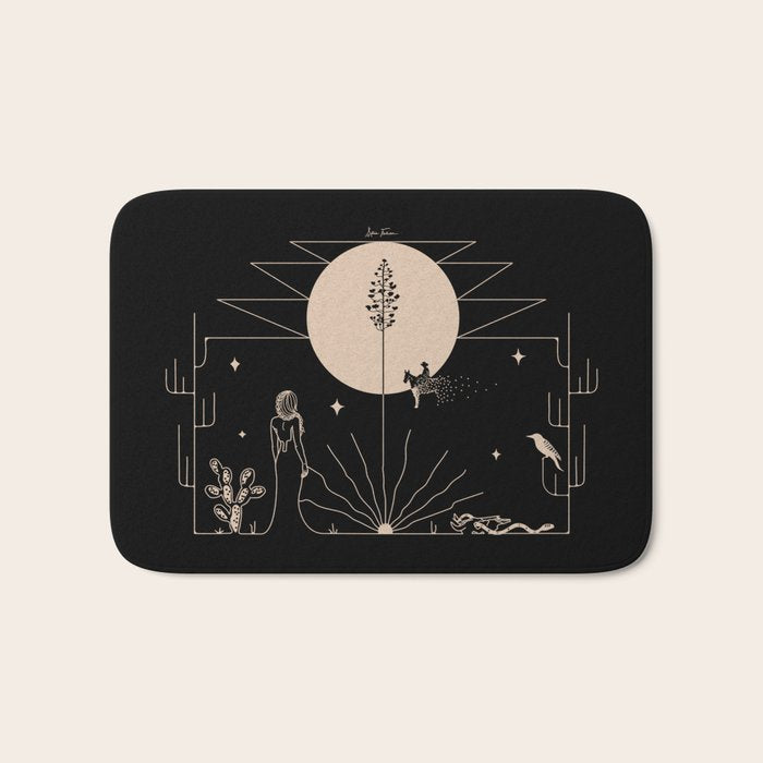 It Was All A Dream - Black & Tan Bath Mat