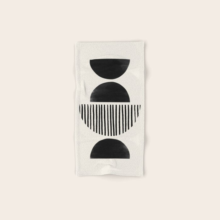 Balancing Stripes No.2 | Black Bath Towel