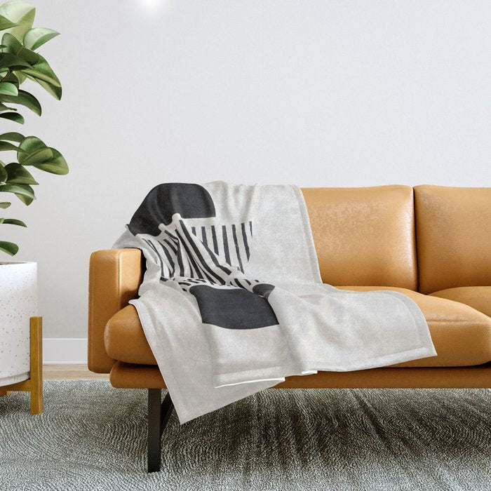 Balancing Stripes No.1 | Black Throw Blanket