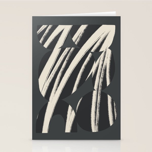 Bold Shapes No.3 | Black Stationery Card