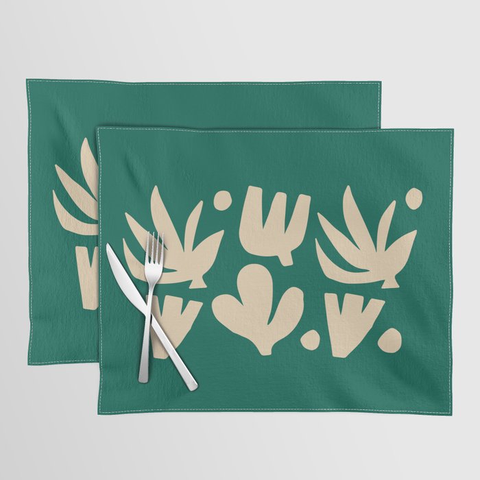 Bottle Green Collage: Paper Cutouts Matisse Edition Placemat