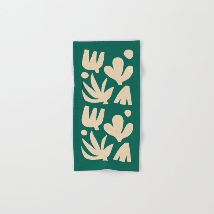 Bottle Green Collage: Paper Cutouts Matisse Edition Bath Towel