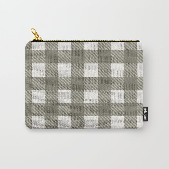 Gingham Cloth / Olive Checks Carry All Pouch