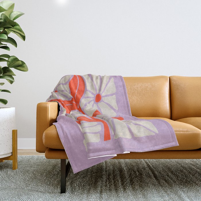 Plum & Flamingo: Les Fleurs | Flower Market Color Series 06 Throw Blanket