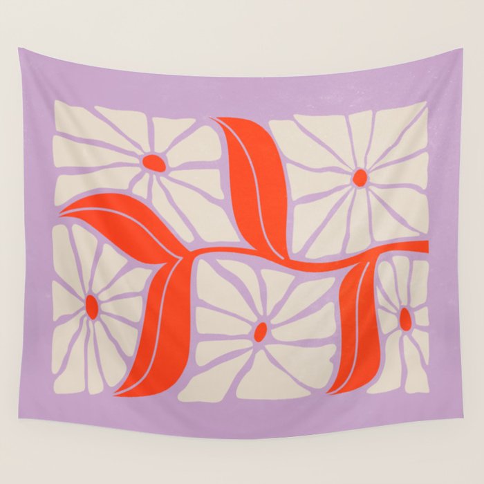 Plum & Flamingo: Les Fleurs | Flower Market Color Series 06 Wall Tapestry