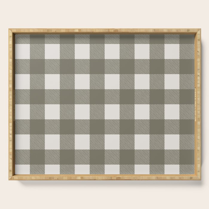 Gingham Cloth / Olive Checks Serving Tray