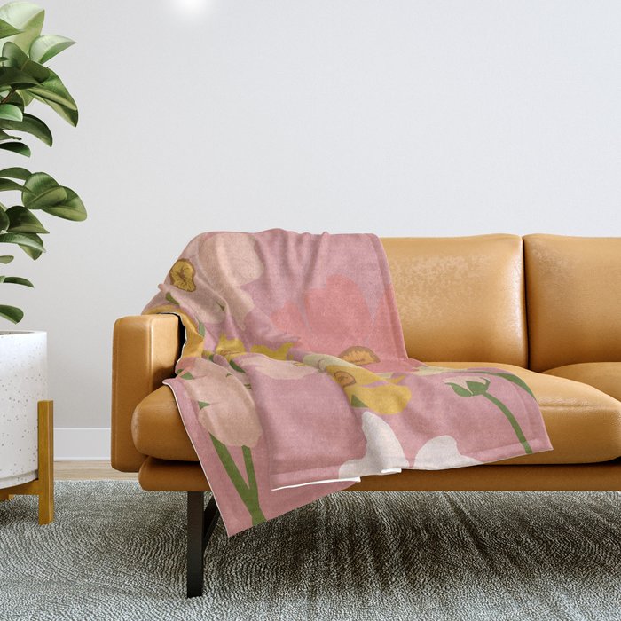 Flower Market - Ranunculus #2 Throw Blanket