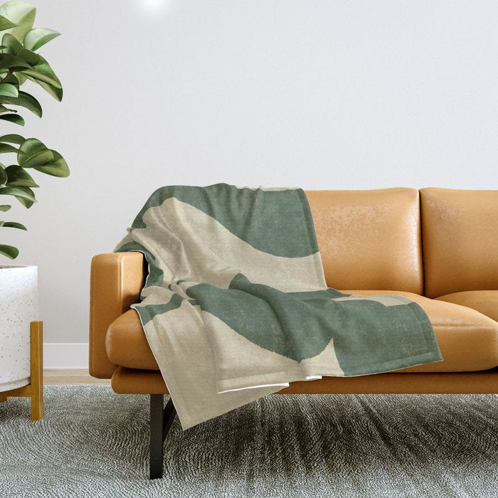 Abstract Vase Collage - Deep Green Throw Blanket