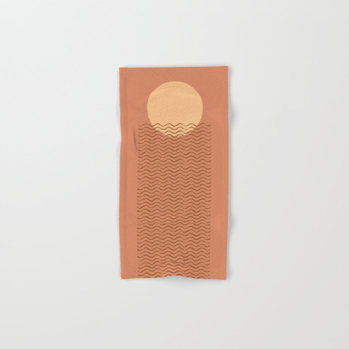 Ocean Wave Terracotta - Mid Century Modern Bath Towel