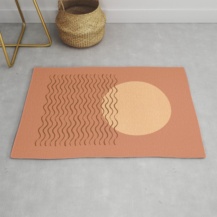 Ocean Wave Terracotta - Mid Century Modern Rug