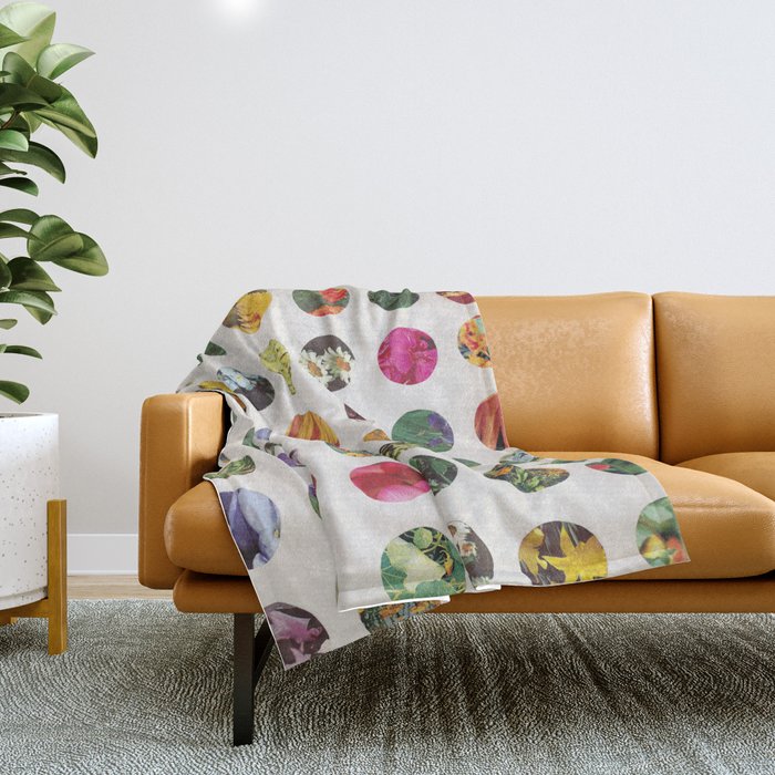 Floral Circles / Paper Pattern Throw Blanket