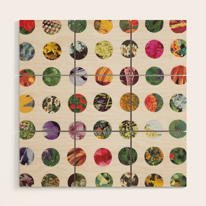 Floral Circles / Paper Pattern Wood Wall Art