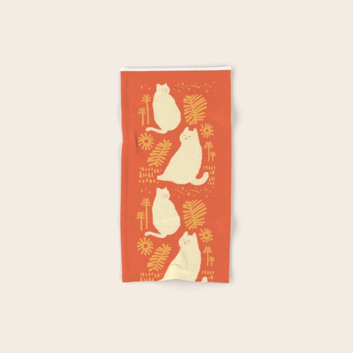 Abstraction Minimal Cat 27red Happy Go Lucky Bath Towel