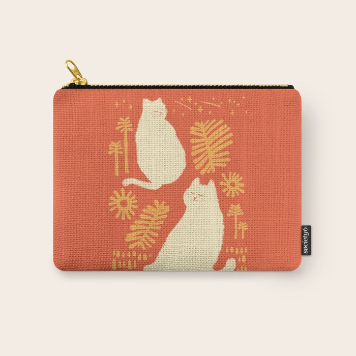 Abstraction Minimal Cat 27red Happy Go Lucky Carry All Pouch