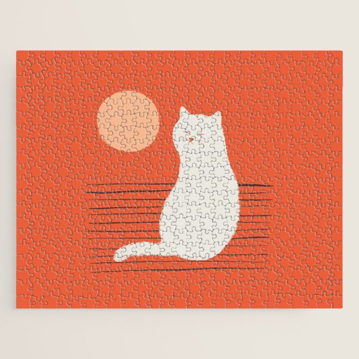 Abstraction Minimal Cat 31 Relax Day Jigsaw Puzzle