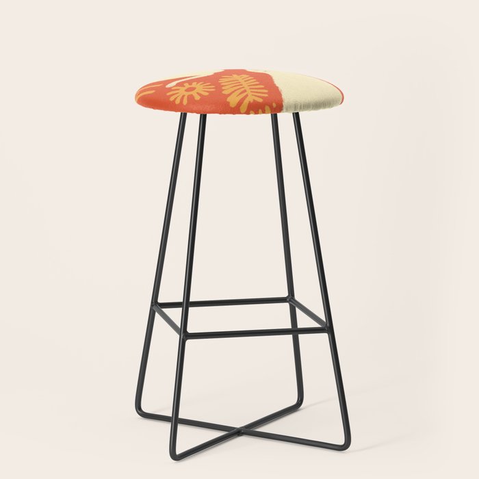 Abstraction Minimal Cat 27red Happy Go Lucky Stool