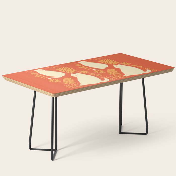 Abstraction Minimal Cat 27red Happy Go Lucky Coffee Table