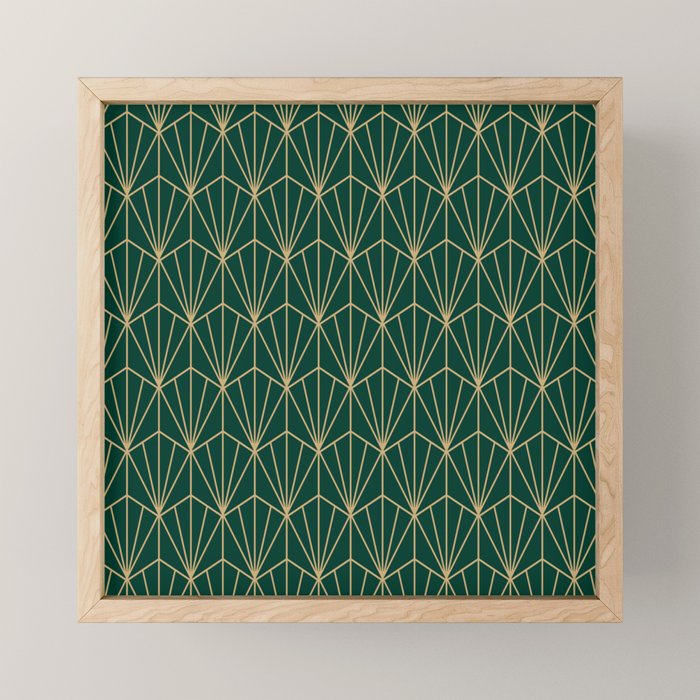 Art Deco Vector In Green And Gold Mini Art Print