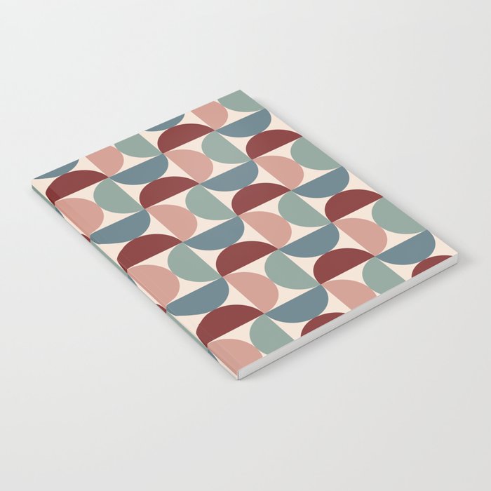 Bauhaus Mid Century Modern Geometric Pattern Xv Notebook