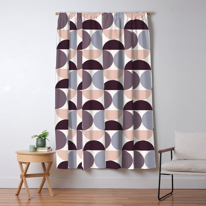 Bauhaus Mid Century Modern Geometric Pattern Xiv Window Curtain