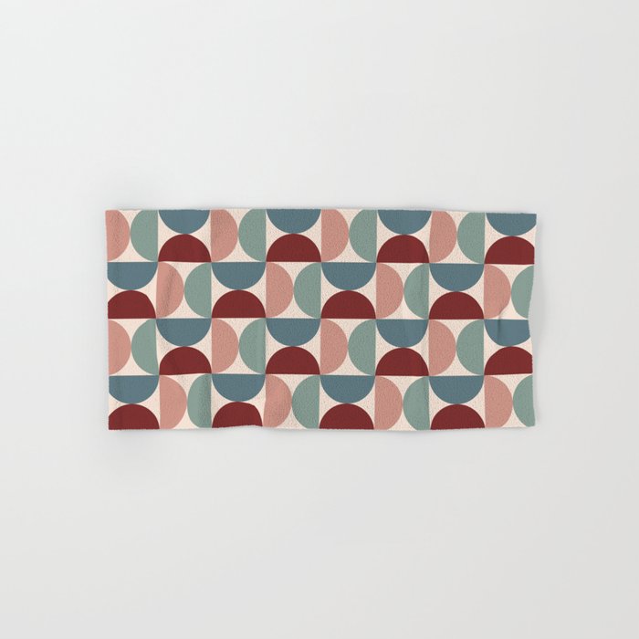 Bauhaus Mid Century Modern Geometric Pattern Xv Bath Towel