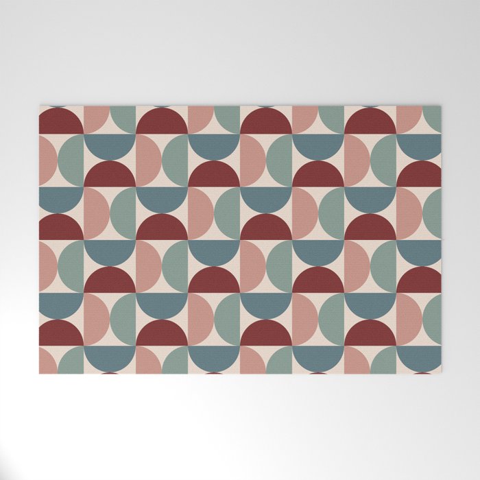 Bauhaus Mid Century Modern Geometric Pattern Xv Welcome Mat
