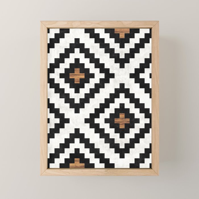 Urban Tribal Pattern No.16 - Aztec - Concrete And Wood Mini Art Print