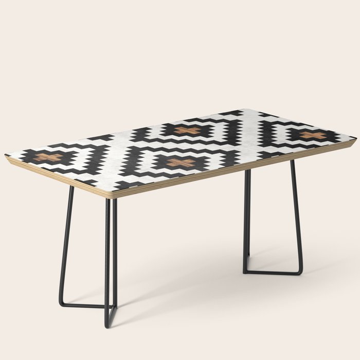 Urban Tribal Pattern No.16 - Aztec - Concrete And Wood Coffee Table