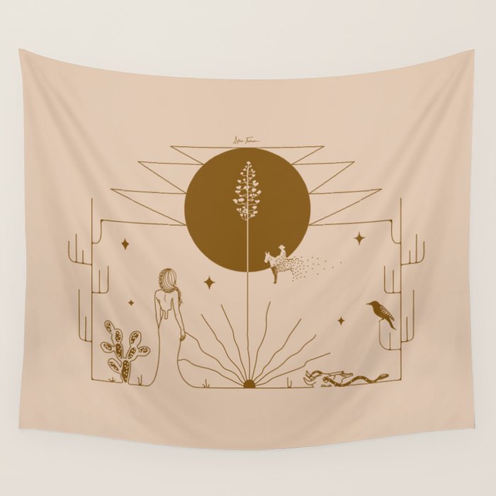 It Was All A Dream - Tan & Rust Wall Tapestry
