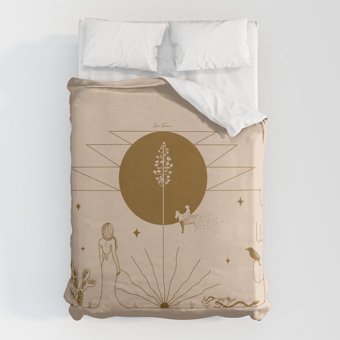 It Was All A Dream - Tan & Rust Duvet Cover