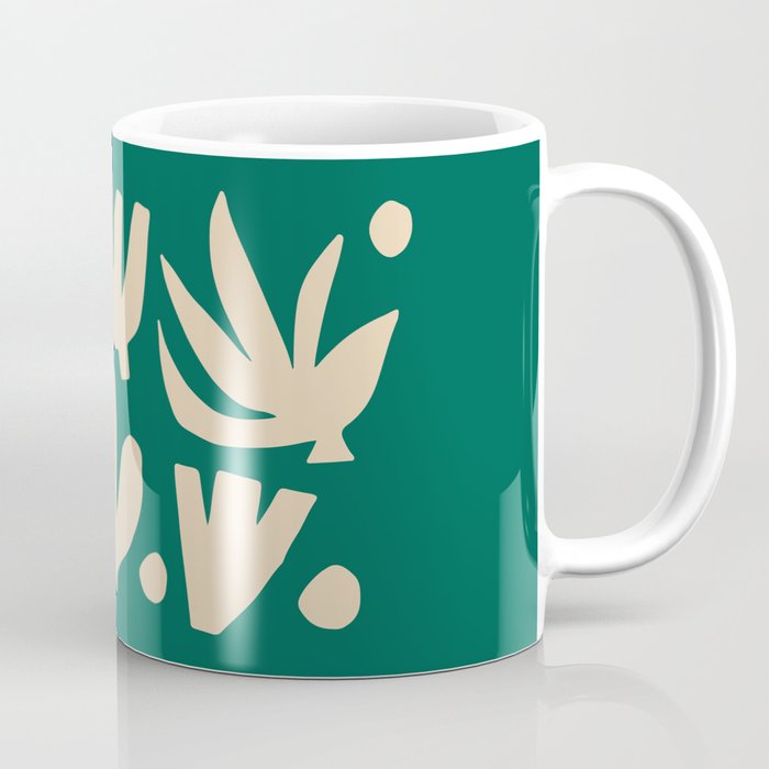 Bottle Green Collage: Paper Cutouts Matisse Edition Coffee Mug