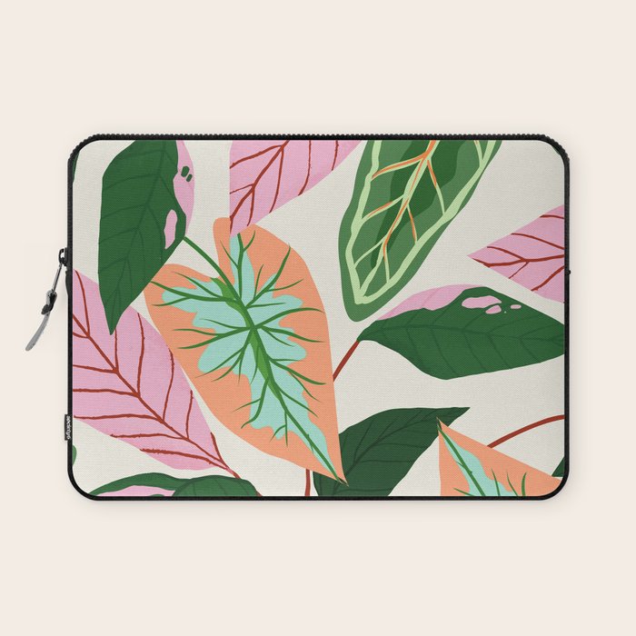 The Inseparable V.01, Nature Botanical Plants, Blush Leaves Modern Boho, Pastel Illustration Garden Laptop Sleeve