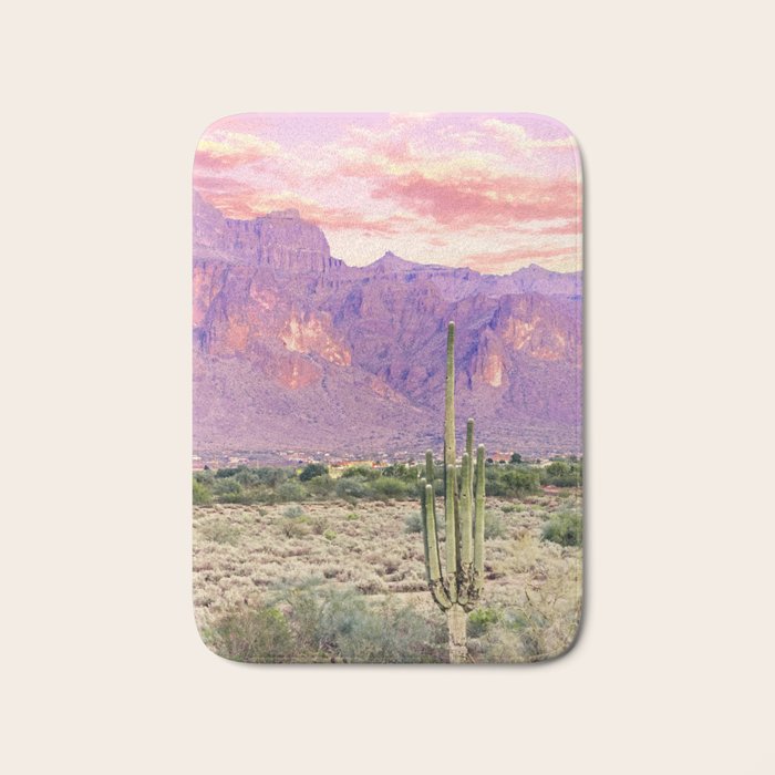 Cactus Sunset #Digitalart #Nature Bath Mat