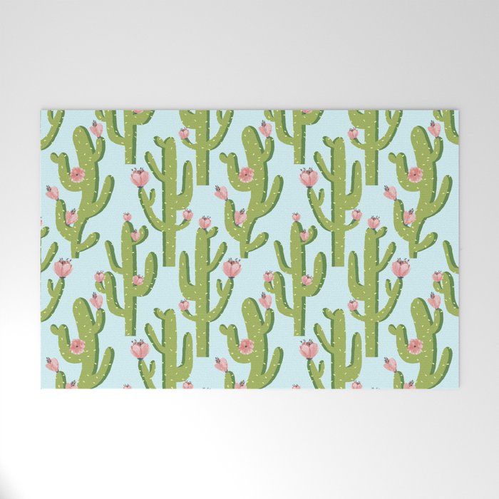 Summer Cactus #Illustration #Cactus Welcome Mat