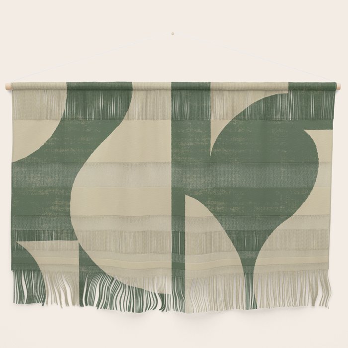 Abstract Vase Collage - Deep Green Wall Hanging