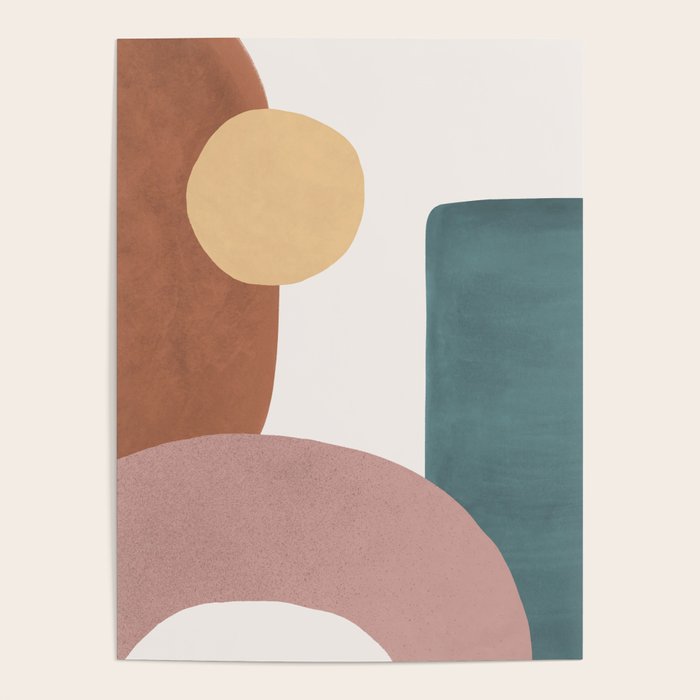 Abstract Earth 1-1 - Painted Shapes Poster