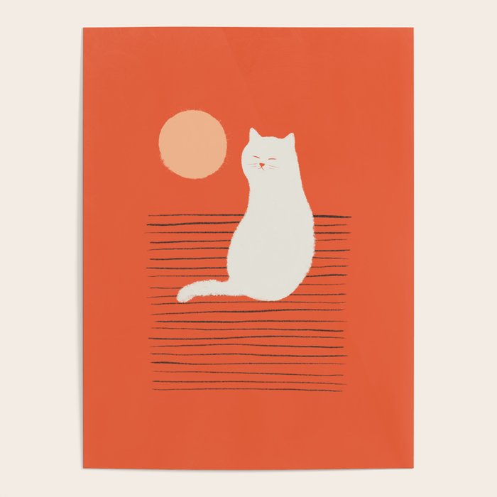 Abstraction Minimal Cat 31 Relax Day Poster
