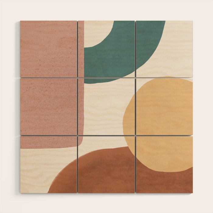 Abstract Earth 1-2 - Painted Shapes Wood Wall Art