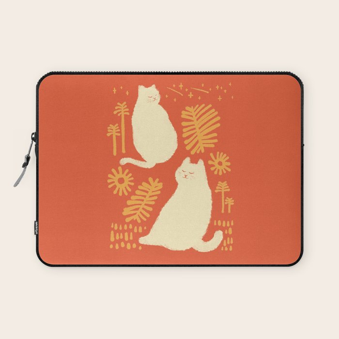 Abstraction Minimal Cat 27red Happy Go Lucky Laptop Sleeve