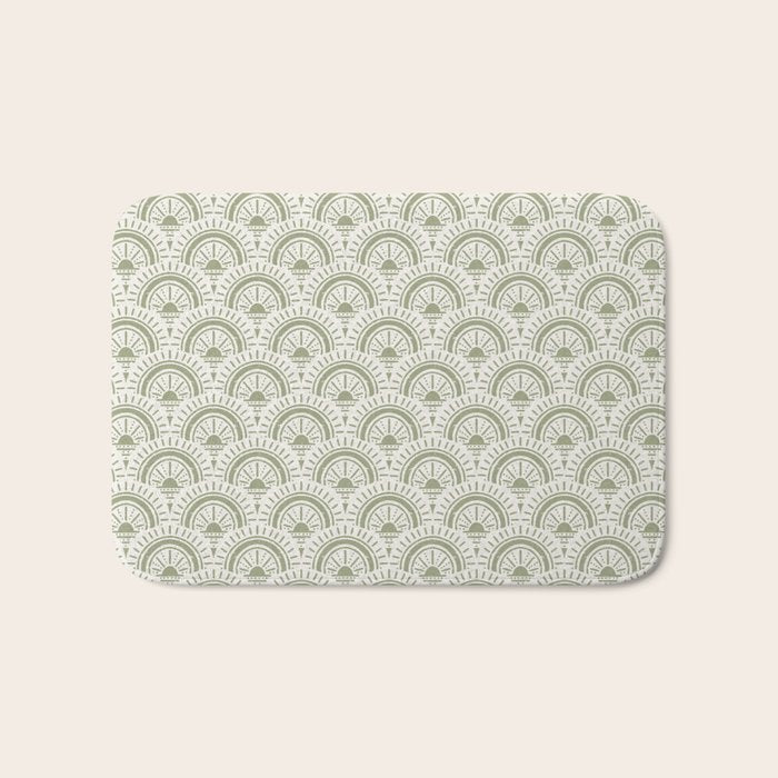 Surfside Deco . Lush Green On Neutral Bath Mat